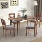 Brown, Grey Fabric Dining Chair Set 2 Padded Seat Rubber Wood Rustic Farmhouse